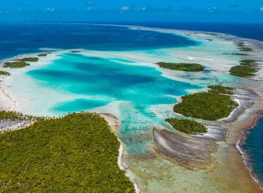 Aerial view of Rangiroa's Blue Lagoon © Michael Runkel