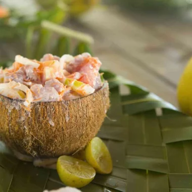 Cooking raw fish with coconut milk